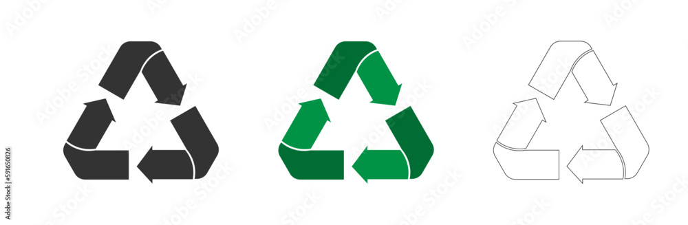 Obraz premium Set of recycling icons. Triangle Recycling Sign Symbol
