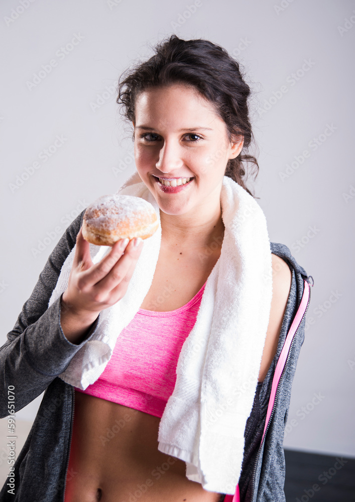 Portrait of Teenager with Doughnut Portrait of Teenager with Doughnut