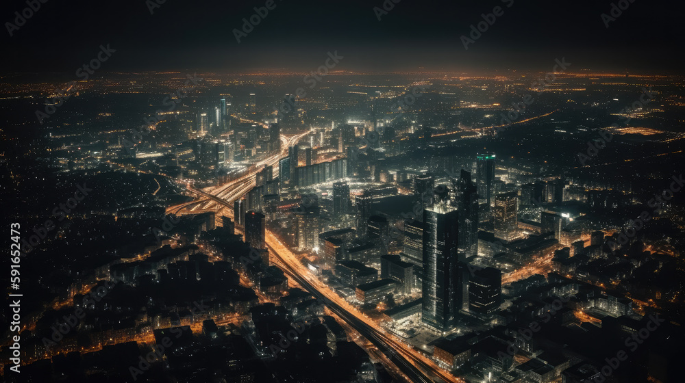 dubai city in the night created with Generative AI technology