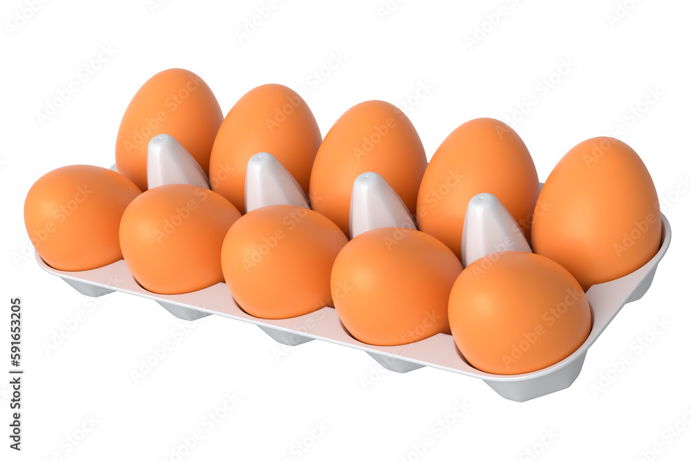 Farm raw organic brown eggs for morning breakfast in plastic tray Farm raw organic brown eggs for morning breakfast in plastic tray