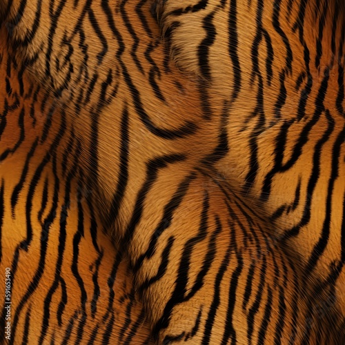 Unleash your wild side with a seamless tiger skin pattern. Perfect for fashion  home decor  and accessories. AI Generation