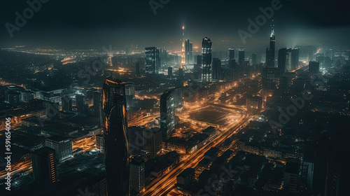 dubai city in the night created with Generative AI technology