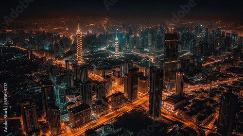 dubai city in the night created with Generative AI technology © Robert Herhold