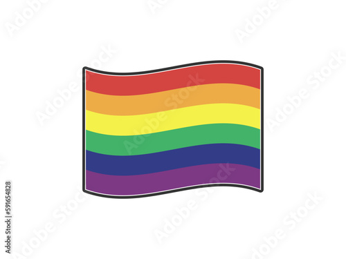 Pride month icon. Rainbow flag symbol.