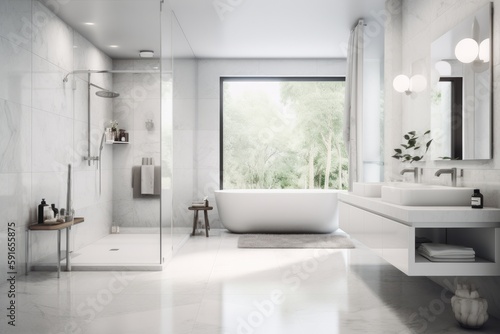 Modern bathroom interior Generative AI