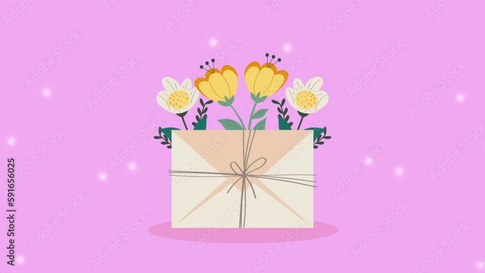 flowers in envelope mail animation flowers in envelope mail animation