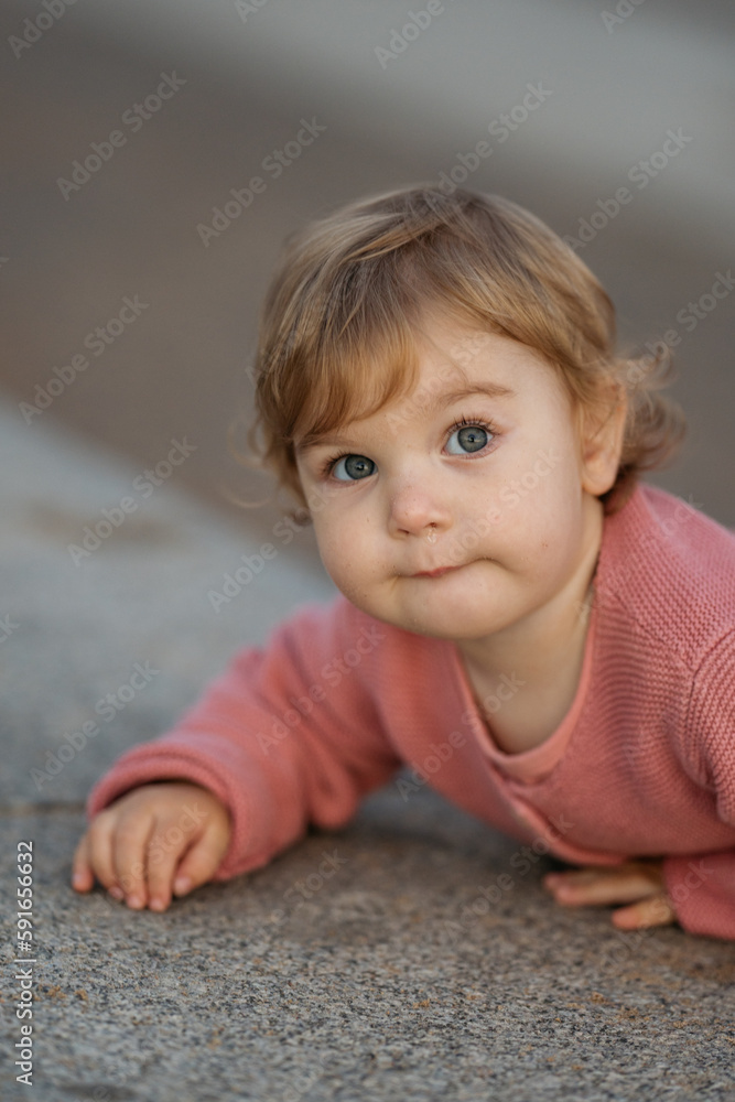 Portrait of caucasian toddler girl. Portrait of caucasian toddler girl.