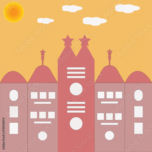 illustration of a city,illustration of a university,school,college,mehal,bangla photo