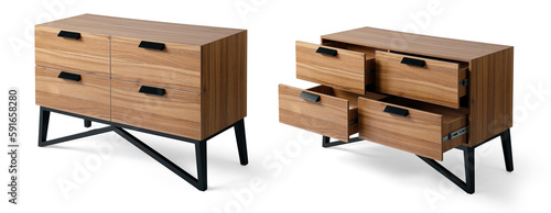 Bed dressing table isolated on white background . different angle