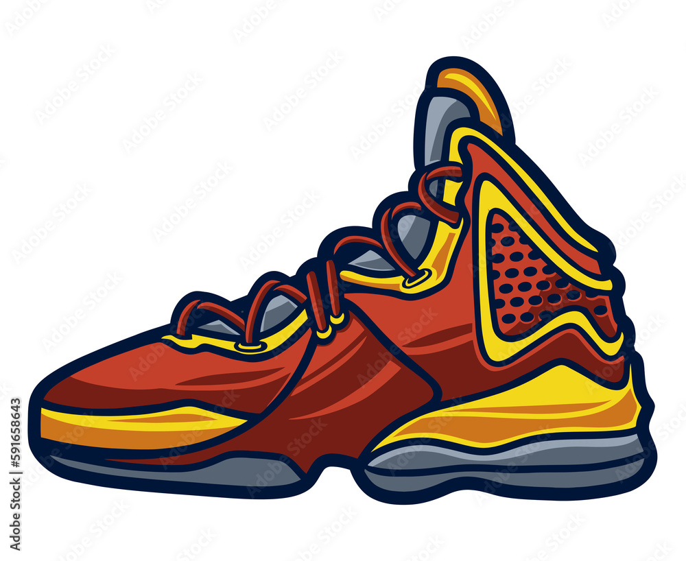 Basketball shoes vector illustration isolated on transparent background Stock Illustration
