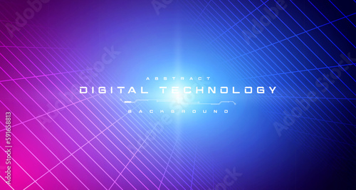 Digital technology metaverse neon blue pink background, cyber information, abstract speed connect communication, innovation future meta tech, internet network connection, Ai big data, illustration 3d