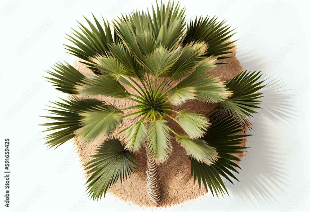 Top view of Plant (Washingtonia filifera desert fan palm 1) Tree png ...