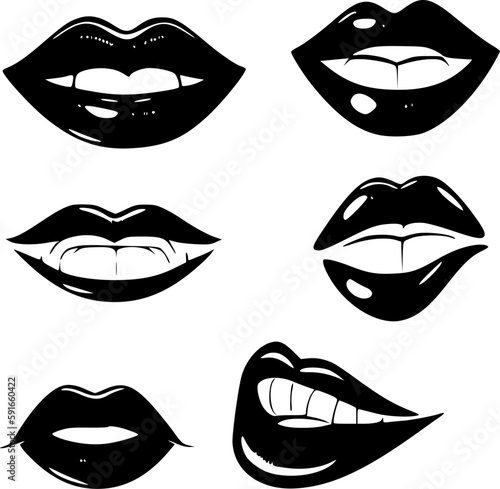 Wallpaper Mural Lips | Minimalist and Simple Silhouette - Vector illustration Torontodigital.ca