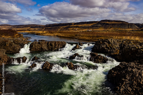 Beautiful Landscape arround Icelandic Waterfal