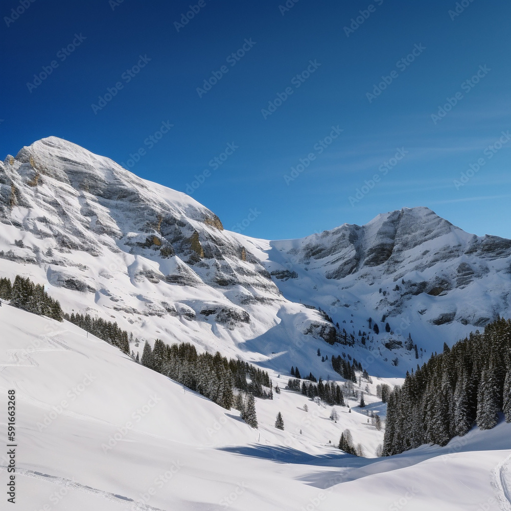 Whiteout Wonders: Snowy Mountains