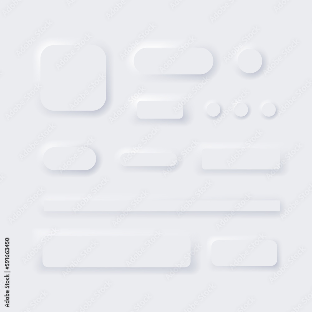 neumorphism style. UI/UX user interface button. Vector illustration.
neumorphism style. UI/UX user interface button. Vector illustration.