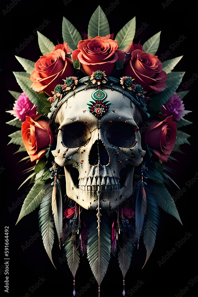 Modern indian skull screams epic art ,horror canvas art collection for decoration and interior. black and gold. wall art. canvas art, wallpaper . Generative ai Modern indian skull screams epic art ,horror canvas art collection for decoration and interior. black and gold. wall art. canvas art, wallpaper . Generative ai