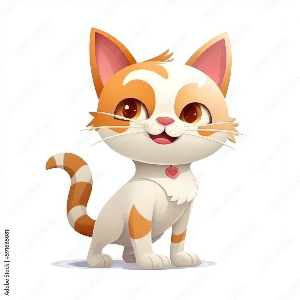 Whiskers the Cat: A Cute and Funny Character Illustration, Generative AI Whiskers the Cat: A Cute and Funny Character Illustration, Generative AI