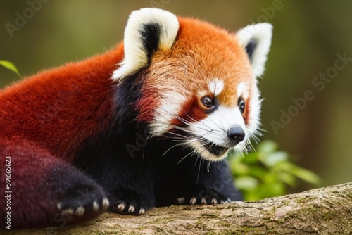 red panda in the jungle illustration design