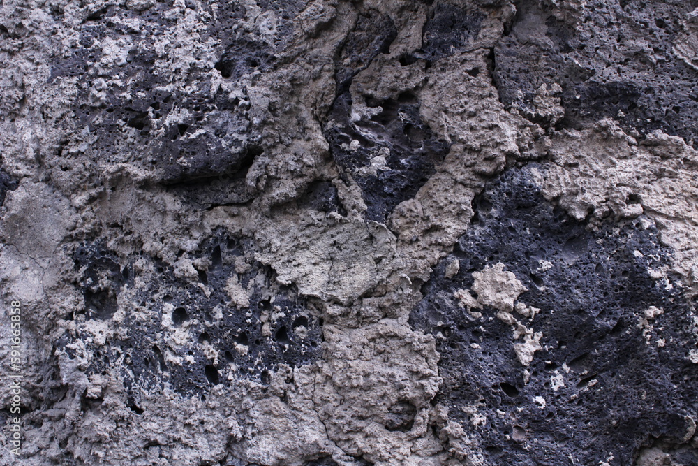 Fotografía de textura, rocas y cemento, porosidad