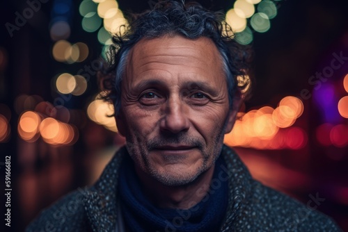 Portrait of a middle-aged man in the city at night © Robert MEYNER