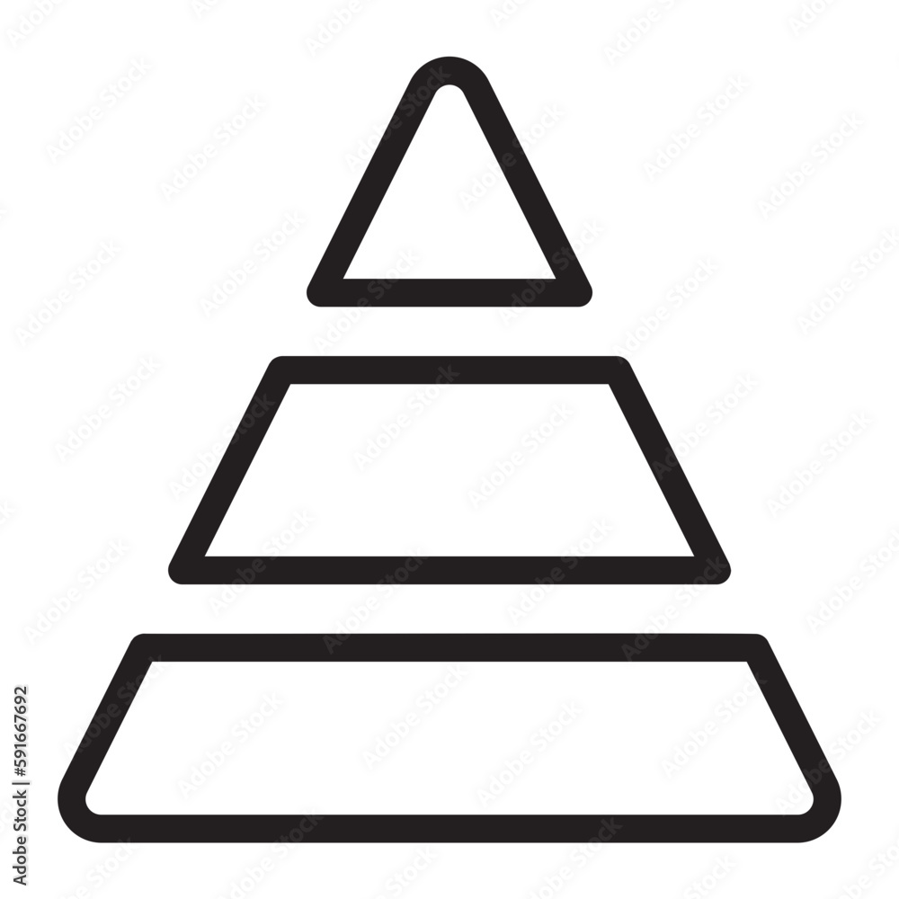 pyramid chart line icon pyramid chart line icon