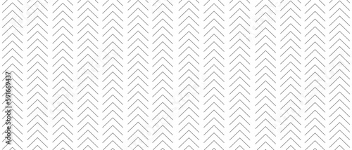 Seamless arrow pattern on white background. Modern chevron lines pattern for backdrop and wallpaper template. Black simple lines with repeat texture. Seamless chevron background, vector illustration