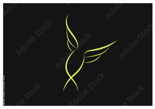 DNA molecule with angel wings