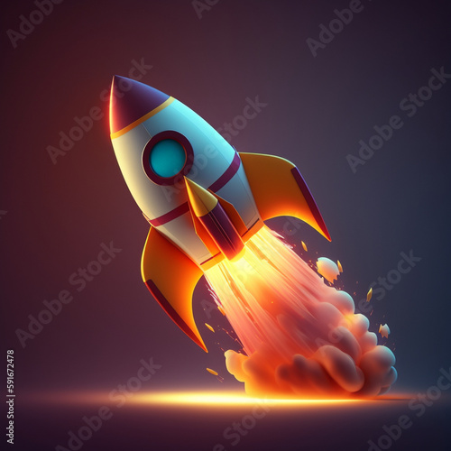 rocket in space lanced future 3d photo