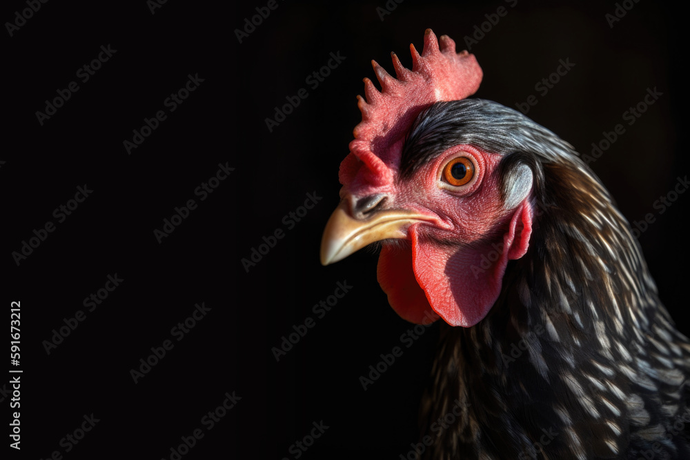 close up of a chicken, Generative AI