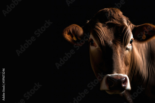 Close up of a cow  Generative AI