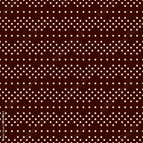 Polka dot seamless pattern. Repeated dotted zigzag stripes texture. Round spots motif. Mini circles abstract wallpaper