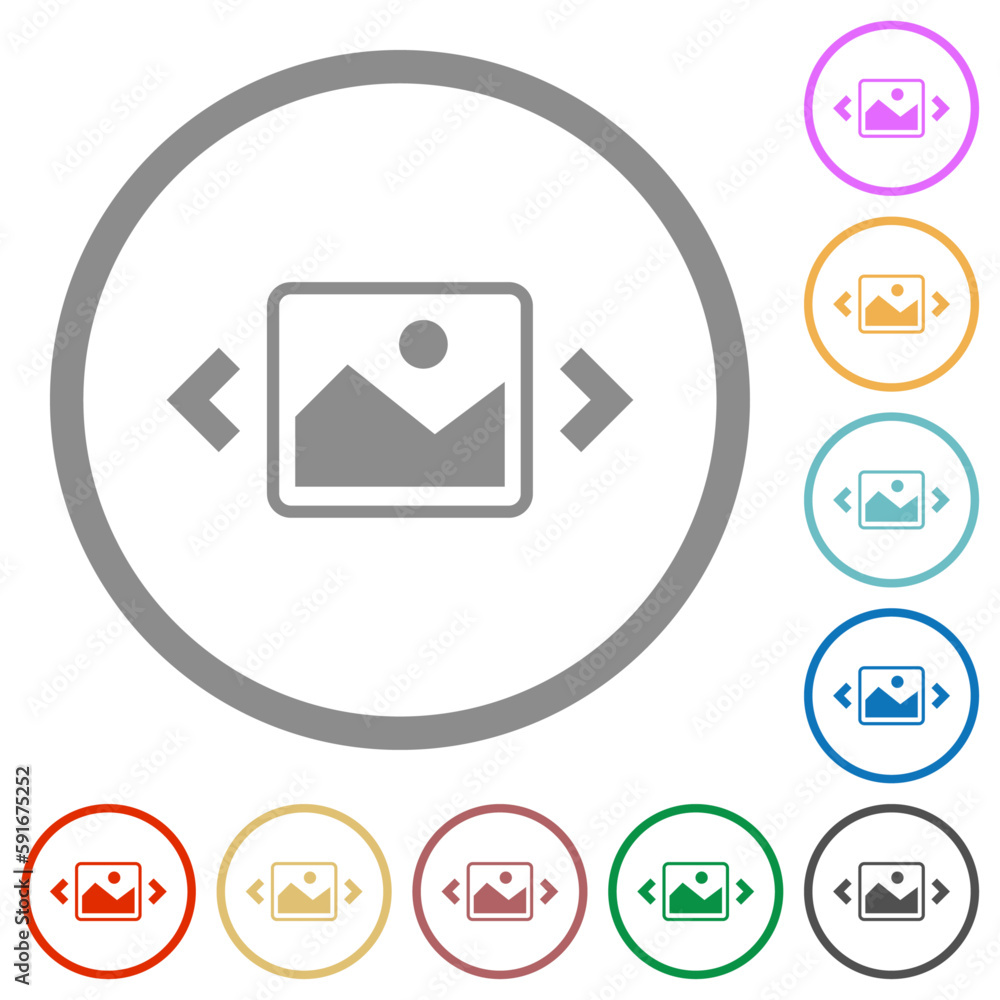 Image slideshow flat icons with outlines Image slideshow flat icons with outlines