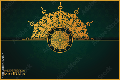 Vector luxury mandala with golden arabesque pattern Arabic east style background design template