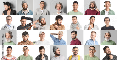 Group of different modern men