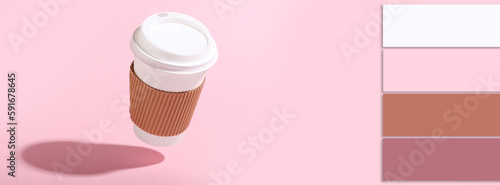 Flying takeaway paper cup o...