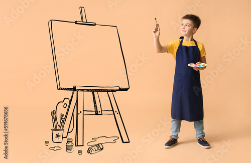 Cute little artist and draw...