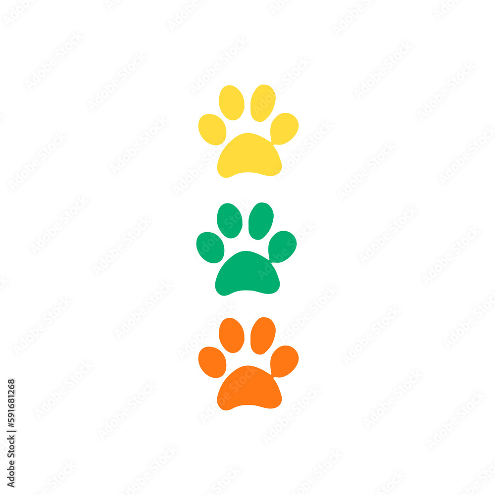 vector illustration of colorful cat tracks