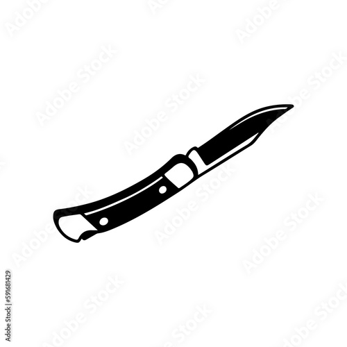 vector illustration of black knife