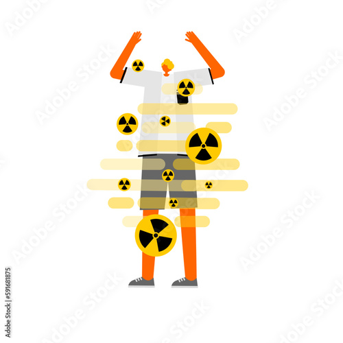 Radioactive contaminated in human.
