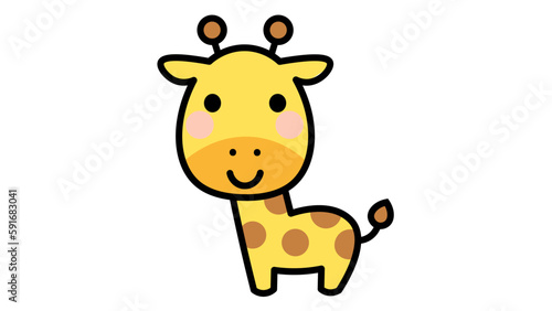 giraffe cartoon isolated on white