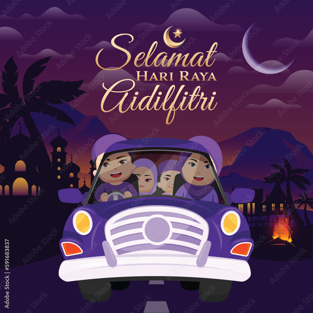 Selamat Hari Raya Aidilfitri Balik Kampung Design for Social Media