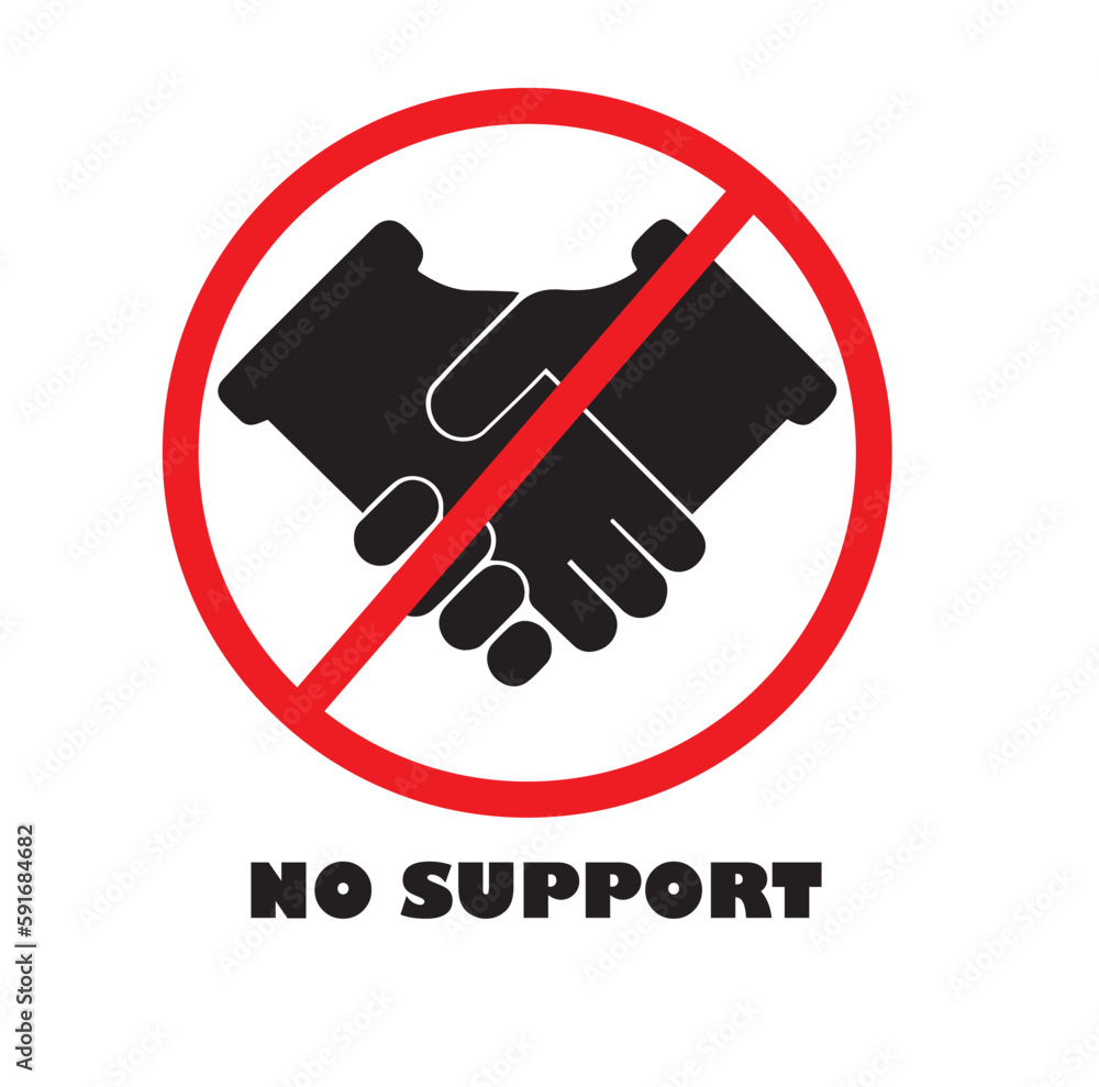 No Support Icon Vector Image Illustration Isolated on White Background No Support Icon Vector Image Illustration Isolated on White Background