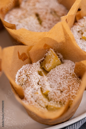 Apple sharlotka muffin photo