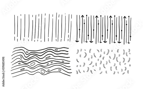 Set of hand drawn graphic elements