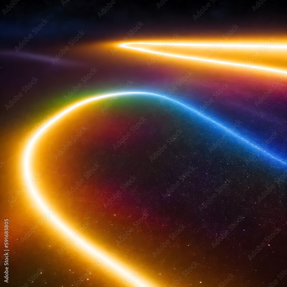 Galaxy neon star light in space 