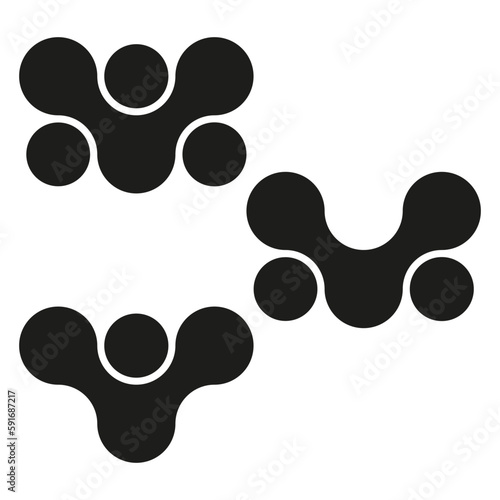 Foto Metaball, connected dots, circles pattern, texture element