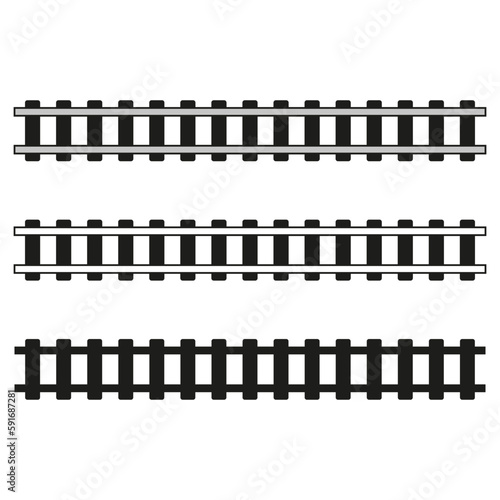 Modern icon with railway elements. Travel background. Transport icon set. Metal background. Vector illustration.