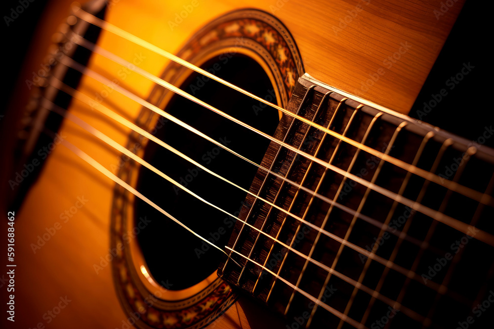 acoustic guitar close up, ai acoustic guitar close up, ai