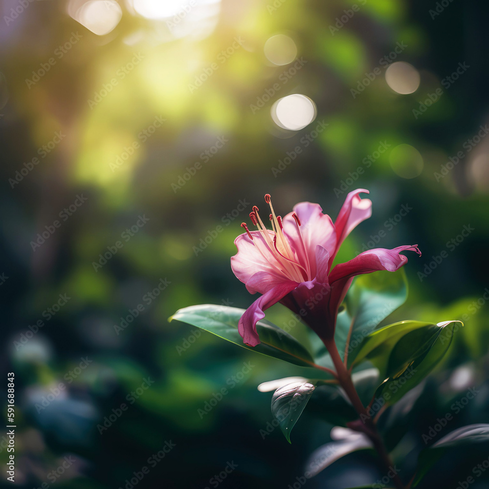 pink lily flower, ai